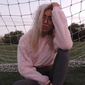 Pink Faux Fur Hoodie